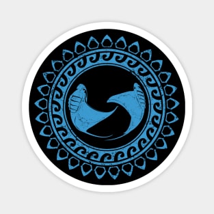 Manta Rays Polynesian Design Magnet